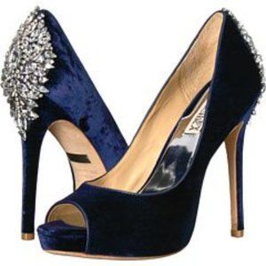 Badgley Mischka Kiara Navy Velvet Pump